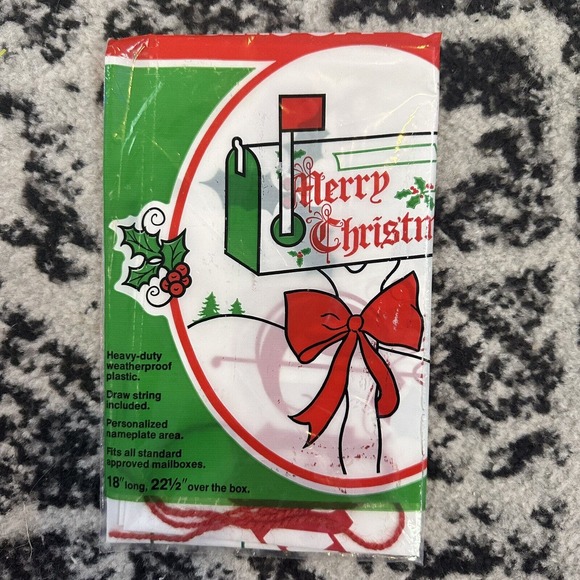 VTG New Lot Merry Christmas Santa Door & Mailbox Covers Panel Plastic Deadstock - Picture 4 of 4